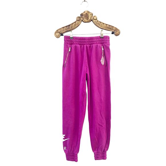 Nike Air Sweatpants Pink Fuchsia Joggers Zip Pockets With Logo Hang Tag Small - Picture 1 of 8
